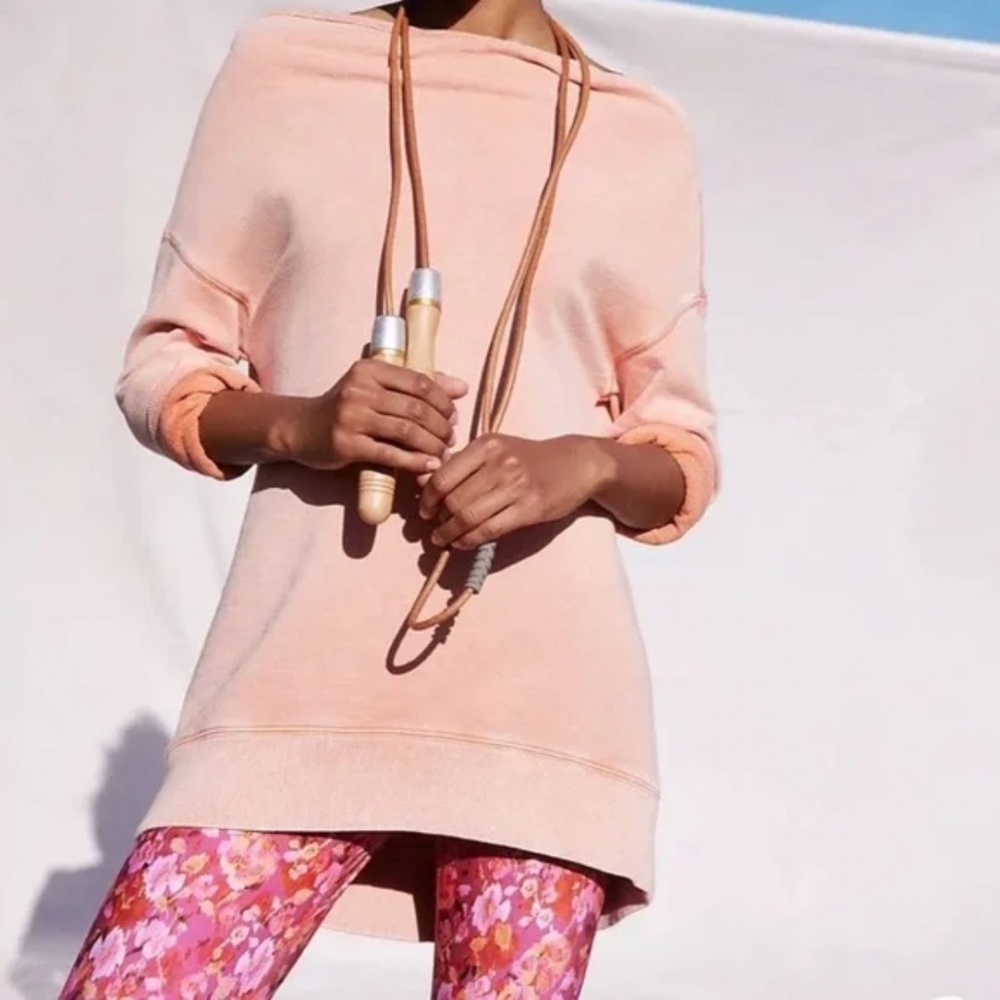 Anthropologie Pilcro Donna Tunic Pullover Sweatshirt Coral